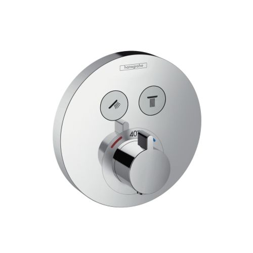 Hansgrohe-HG-Thermostat-Unterputz-ShowerSelect-S-Fertigset-2-Verbraucher-chrom-15743000 gallery number 1